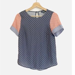 ModCloth colorblock print blouse